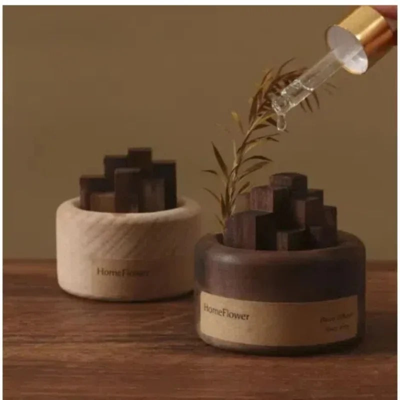 NEW Essential Oil Diffuser Wood Unique Eco-Friendly Fireless Aroma Aromatherapy Fragrance Diffused Home Office Decoration Crafts